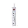 Tripp Lite 7-Outlet Surge Protector, 6 on Strip + 1 on Detachable Charger Plug, 2 USB (2.4A Shared), 900 Joules, 6 ft. Cord, 5-15P, White - TLP616USB