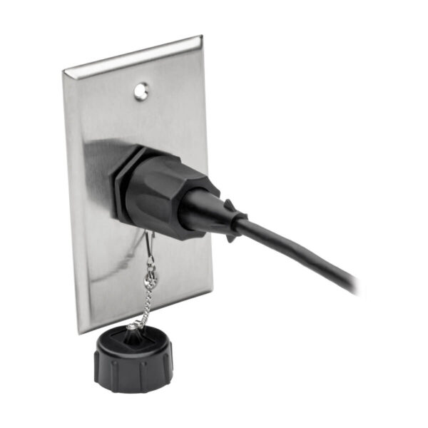 Tripp Lite series 1-Port Single Gang Faceplate, Stainless Steel, Industrial Grade, IP44, TAA