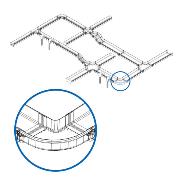 Tripp Lite series Toolless Horizontal 90-Degree Elbow for Fiber Routing System, 240 mm (10 in.)