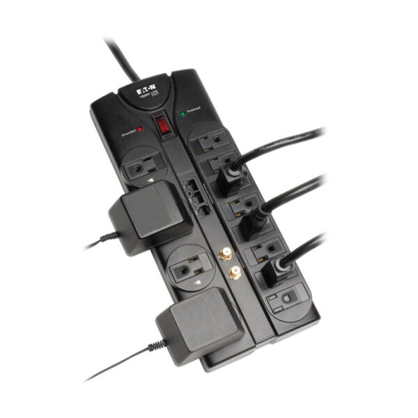 Tripp Lite series Protect It! 12-Outlet Surge Protector, 8 ft. (2.43 m) Cord, 2880 Joules, Tel/Modem/Coaxial/Ethernet Protection