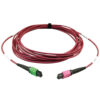 Tripp Lite series 400G Multimode 50/125 OM4 Plenum Fiber Optic Cable, 16F MTP/MPO-APC to MTP/MPO-UPC (F/F), Magenta, 5 m