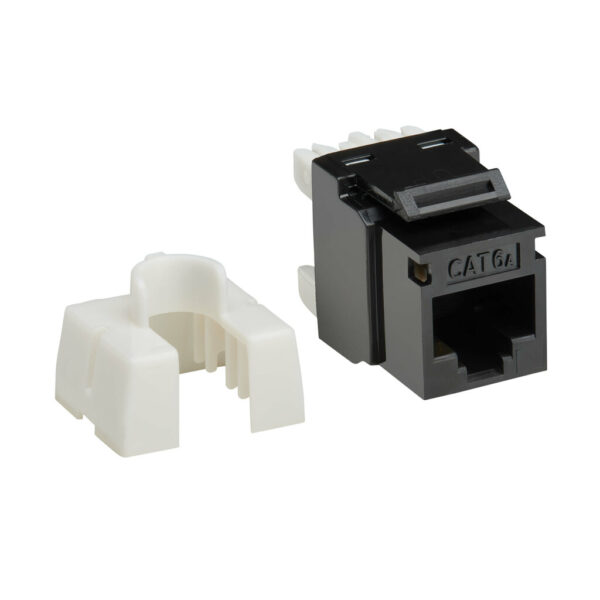 008d0b380b73ed684ad51903156b9edc-2 Tripp Lite series Cat6a Keystone Jack - 4PPoE Compliant, 110/Krone, 568A/B, RJ45 Ethernet, Black, TAA