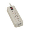Tripp Lite series Industrial Power Strip, 4-Outlet, 6 ft. (1.8 m) Cord, 5-15P, Lighted On/Off Switch