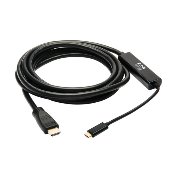 Tripp Lite series USB-C to HDMI Active Adapter Cable (M/M), 4K 60 Hz, 4:4:4, HDCP 2.2, Mid-Cable Adapter, Black, 10 ft. (3.1 m)