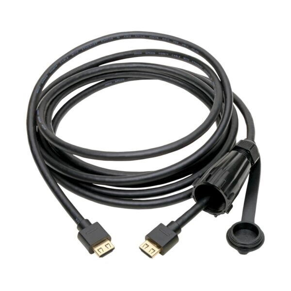 Tripp Lite series High-Speed HDMI Cable (M/M) - 4K 60 Hz, HDR, Industrial, IP68, Hooded Connector, Black, 12 ft.