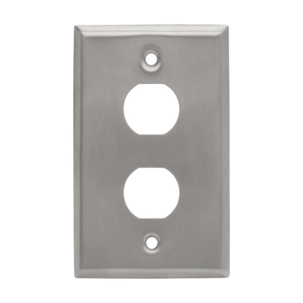 Tripp Lite series 2-Port Single Gang Faceplate, Stainless Steel, Industrial Grade, IP44, TAA