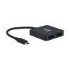 Tripp Lite series USB-C Adapter, Dual Display - 4K 60 Hz DisplayPort, 8K, HDR, 4:4:4, HDCP 2.2, DP 1.4 Alt Mode, Black