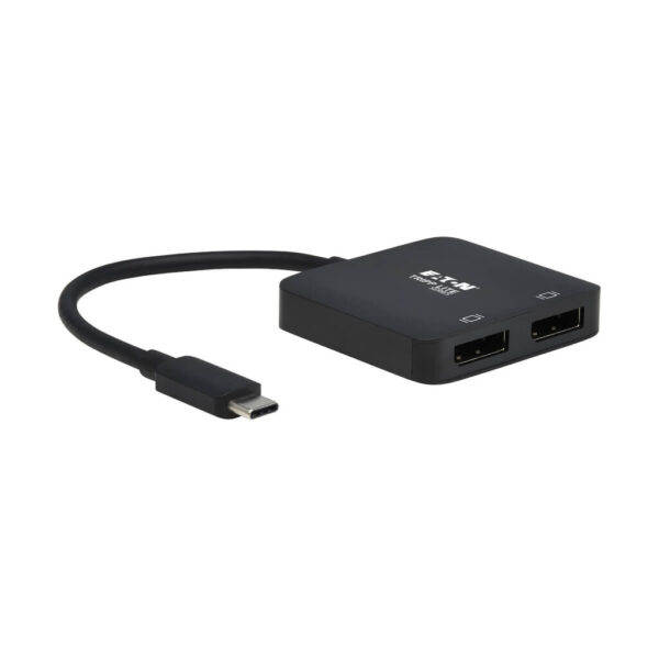 Tripp Lite series USB-C Adapter, Dual Display - 4K 60 Hz DisplayPort, 8K, HDR, 4:4:4, HDCP 2.2, DP 1.4 Alt Mode, Black