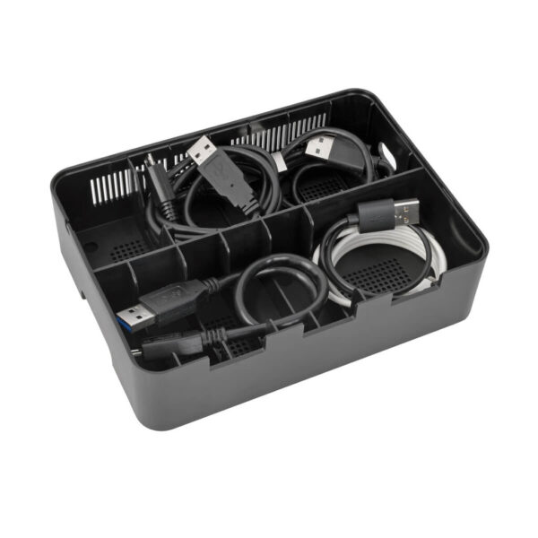 Tripp Lite series 7-Port USB Charging Station with Quick Charge 3.0, USB-C Port, Device Storage, 5V 4A (60W) USB Charge Output