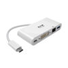 Tripp Lite series USB-C Multiport Adapter, DVI, USB 3.x (5Gbps) Hub Port, Gbe and PD Charging, White