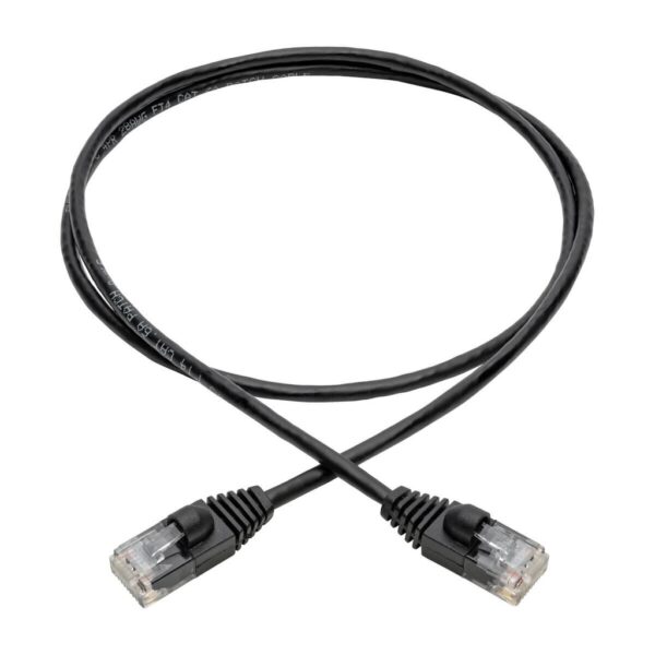 Tripp Lite series Cat6a 10G Snagless Molded Slim UTP Ethernet Cable (RJ45 M/M), Black, 3 ft. (0.91 m)