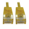 Tripp Lite series Cat6a 10G Snagless Molded Slim UTP Ethernet Cable (RJ45 M/M), PoE, Yellow, 6 in. (15 cm)