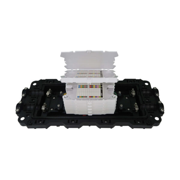 018605c87911d5b62fb9375f15d9b8b7 Tripp Lite series Fiber Splice Horizontal Enclosure - 6 Splicing Trays, 144 Fiber Capacity, IP68 Rated