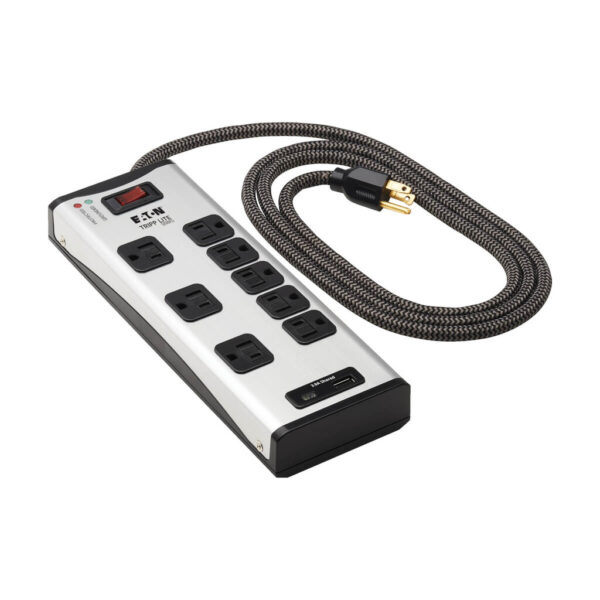 01b089238bd1dc5e1b0c44fc9bb4ad15 Tripp Lite series 8-Outlet Surge Protector with 1 USB-A and 1 USB-C (3.9A Shared) - 8 ft. Cord, 2100 Joules, Metal Housing