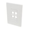 Tripp Lite series 4-Port Keystone Single-Gang Faceplate, White, TAA