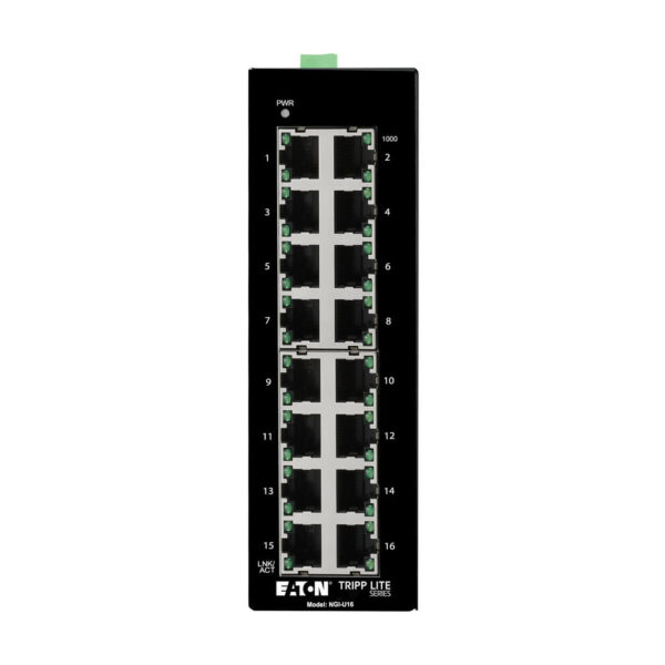 Tripp Lite series 16-Port Unmanaged Industrial Gigabit Ethernet Switch - 10/100/1000 Mbps, DIN Mount, TAA
