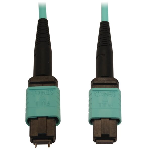 01d1d7925525dbaed29993930020c7dc Tripp Lite series 40/100/400G Multimode 50/125 OM3 Fiber Optic Cable (12F MTP/MPO-PC M/F), LSZH, Aqua, 5 m (16.4 ft.)