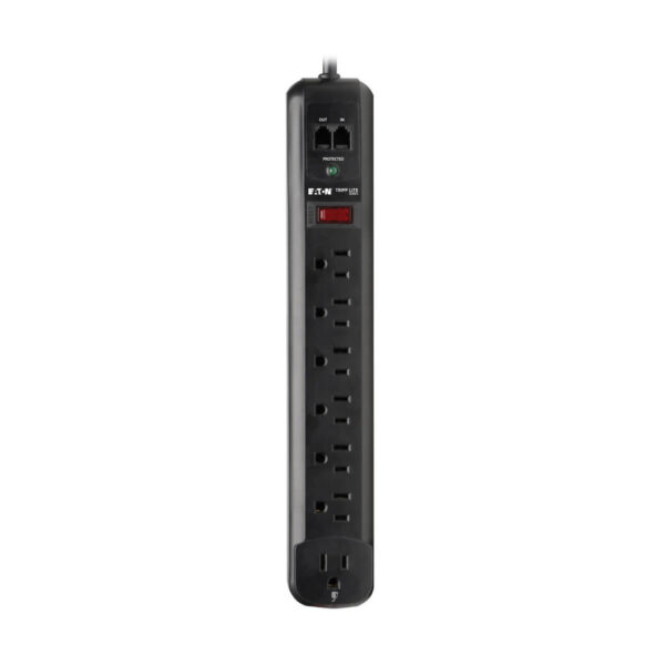 Tripp Lite series Protect It! 7-Outlet Surge Protector, 6 ft. (1.83 m) Cord, 1080 Joules, Modem/Fax Protection, Black Housing