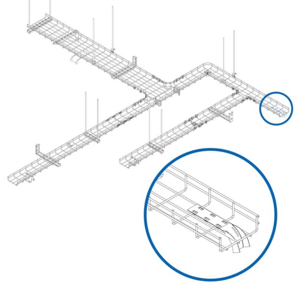 Tripp Lite series Cable Exit Clip/Dropout Waterfall for Wire Mesh Cable Trays, 45 mm Wide