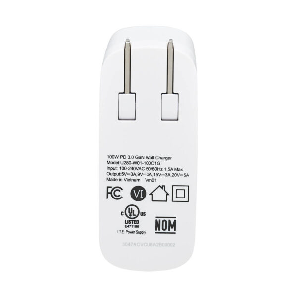 Tripp Lite series Compact 1-Port USB-C Wall Charger - GaN Technology, 100W PD3.0 Charging, White