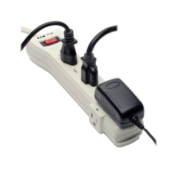 0290d8372f7c1b057d536c599c29fc42 Tripp Lite series Protect It! 7-Outlet Surge Protector, 7 ft. Cord with Right-Angle Plug, 2160 Joules, Diagnostic LEDs, Light Gray Housing