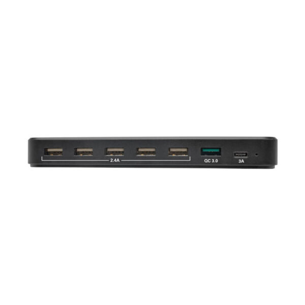 Tripp Lite series 7-Port USB Charging Station with Quick Charge 3.0, USB-C Port, Device Storage, 5V 4A (60W) USB Charge Output