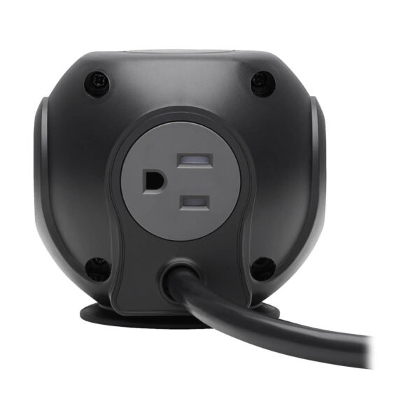 02a191123c49abc3572b5cc456cd9c46 Tripp Lite series 3-Outlet Spherical Surge Protector, 4 USB Ports (4.8A Shared) - 6 ft. (1.83 m) Cord, 5-15P Plug, 540 Joules, Black