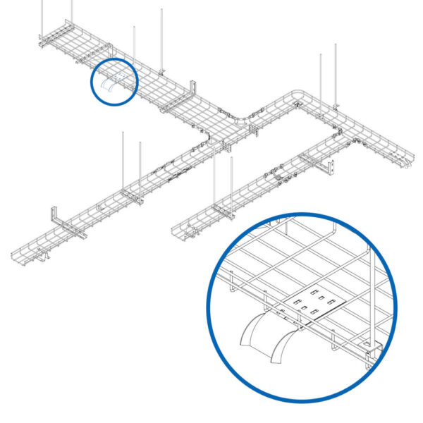 Tripp Lite series Cable Exit Clip/Dropout Waterfall for Wire Mesh Cable Trays, 90 mm Wide