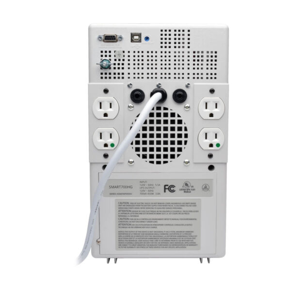 Tripp Lite series SmartPro 120V 700VA 450W Medical-Grade Line-Interactive Tower UPS with 4 Outlets, Full Isolation, USB, DB9