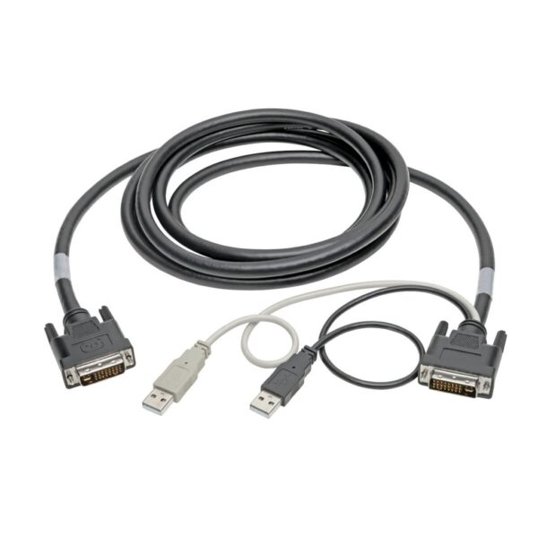 Tripp Lite series DVI to USB-A Dual KVM Cable Kit - (2x Male/2x Male), 1920 x 1200 (1080p) @ 60 Hz, 10 ft. (3.05 m)