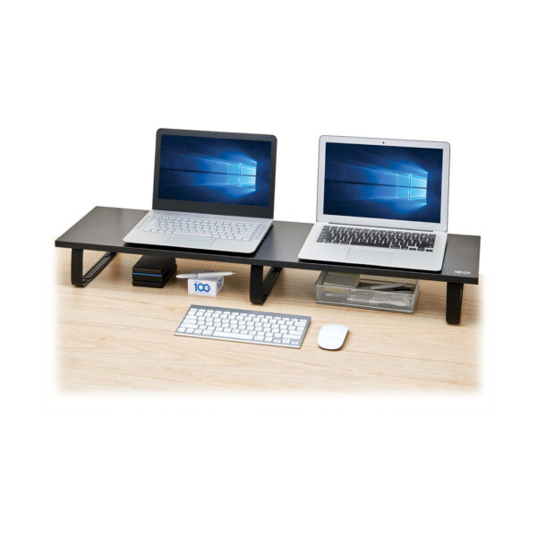 Tripp Lite series Extra-Wide Dual-Monitor Riser for Desk, 39 x 10 in. - Wood, Black