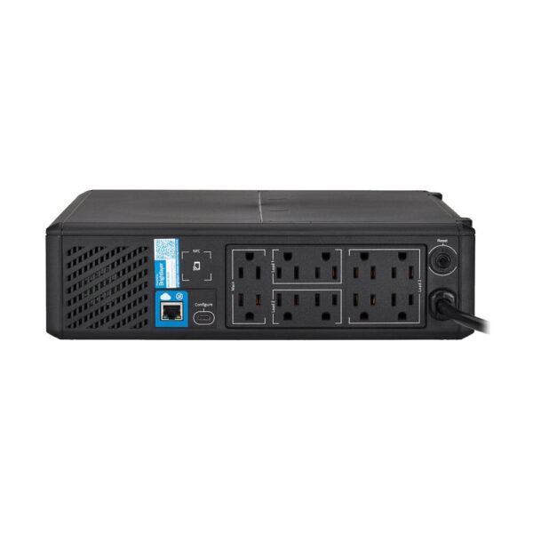 Tripp Lite 1500VA 1050W 120V Line-Interactive Pure Sine Wave Cloud-Connected UPS - 10 NEMA 5-15R Outlets, LCD, 5-15P Plug, Tower - SMART1500PSRTNC