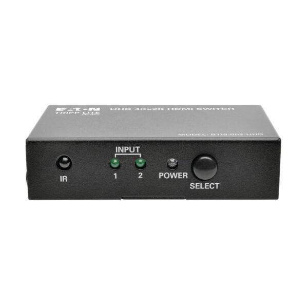 Tripp Lite series 2-Port HDMI Switch with Remote Control - 4K @ 60 Hz, 4:4:4, HDR, 3D, HDCP 2.2, EDID