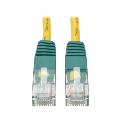 Tripp Lite series Cat5e 350 MHz Crossover Molded (UTP) Ethernet Cable (RJ45 M/M), PoE - Yellow, 10 ft. (3.05 m)