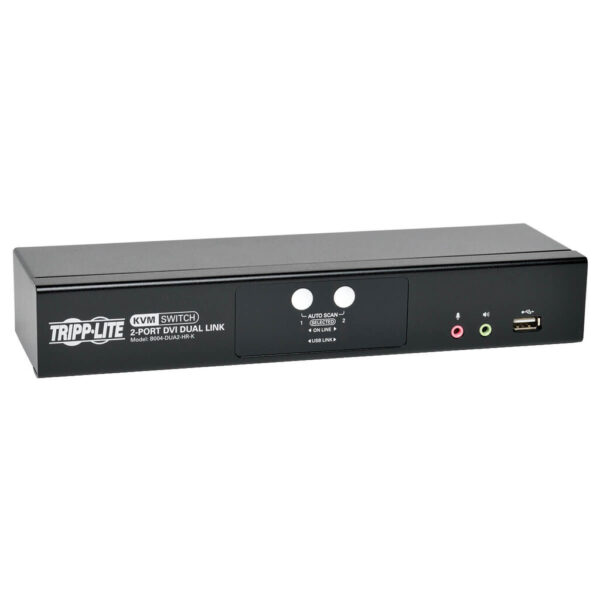 Tripp Lite series 2-Port DVI Dual-Link / USB KVM Switch with Audio and Cables, TAA