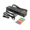Tripp Lite series Isobar 10-Outlet Home/Business Theater Surge Protector, 8 ft. Cord with Right-Angle Plug, 3840 Joules, LEDs, Metal Housing