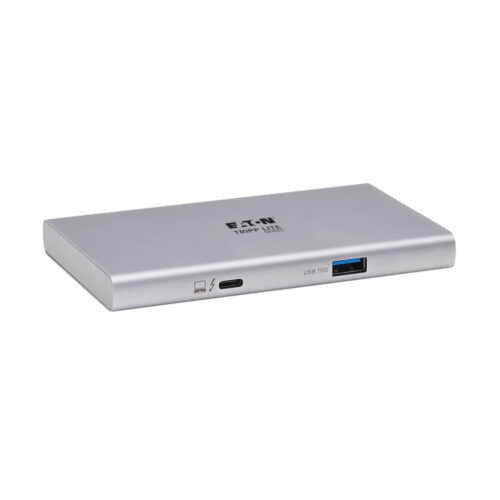 Tripp Lite series 4-Port Thunderbolt 4 Hub - 8K, 2x 4K 60 Hz, USB 3.2 Gen 2, USB-A Port, 100W Charging, Gray