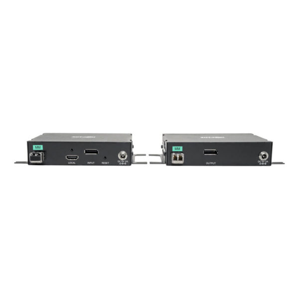 Tripp Lite series DisplayPort over Fiber Extender Kit, Transmitter/Receiver, 4K, 4:4:4, RS-232, IR, Multimode LC, 985 ft. (300 m), TAA