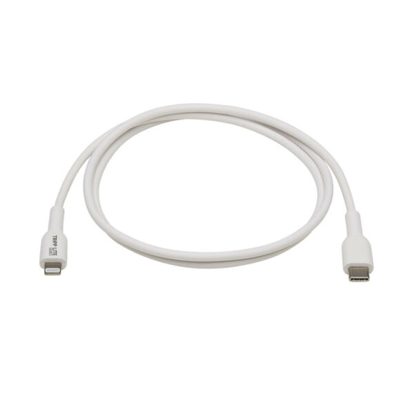 Tripp Lite series Safe-IT USB-C to Lightning Sync/Charge Antibacterial Cable (M/M), MFi Certified, White, 2 m (6.6 ft.)