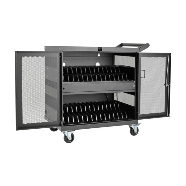 Tripp Lite series Multi-Device Charging Cart, 32 USB Ports, iPad and Android Tablets, Wall-Mount Option, Black