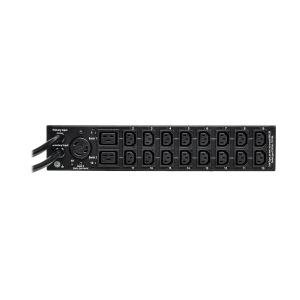 04b2423289e14d138effee0902bc5ba8 Tripp Lite series 5.8kW Single-Phase Switched Automatic Transfer Switch PDU, Two 200-240V L6-30P Inputs, 16-C13 2-C19 & 1 L6-30R Outlet, 2U, TAA
