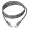 Tripp Lite series Cat6a 10G Snagless Shielded STP Ethernet Cable (RJ45 M/M), PoE, Gray, 8 ft. (2.43 m)