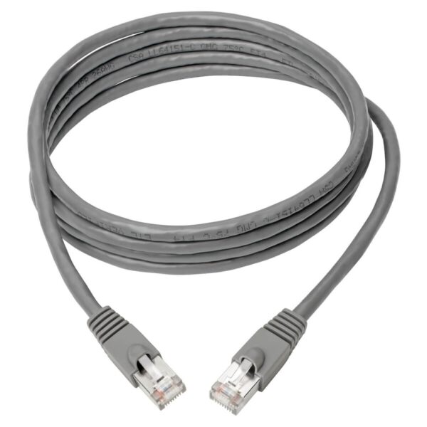 Tripp Lite series Cat6a 10G Snagless Shielded STP Ethernet Cable (RJ45 M/M), PoE, Gray, 8 ft. (2.43 m)