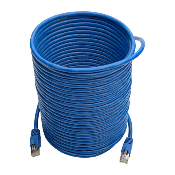 Tripp Lite series Cat6a 10G Snagless Shielded STP Ethernet Cable (RJ45 M/M), PoE, Blue, 35 ft. (10.67 m)