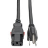 Tripp Lite series Computer Power Cord, NEMA 5-15P to Locking C13 - Heavy-Duty, 15A, 125V, 14 AWG, 2 ft. (0.61 m), Black - P007-L02