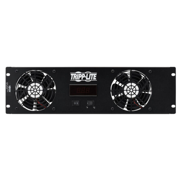 Tripp Lite series 3U Digital Temperature Sensor with 2 12VDC High-Performance Fans, Blanking Panel, LCD