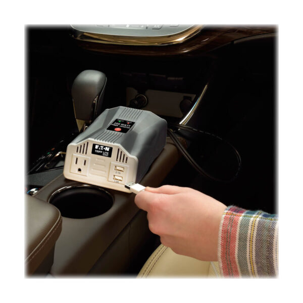052c11f4fc9baa4b3201878518958b49 Tripp Lite series 200W PowerVerter Ultra-Compact Car Inverter with Outlet and 2 USB Charging Ports