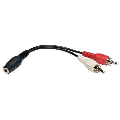 Tripp Lite series 3.5 mm Mini Stereo to RCA Audio Y Splitter Adapter Cable (F/2xM), 6 in. (15.2 cm)