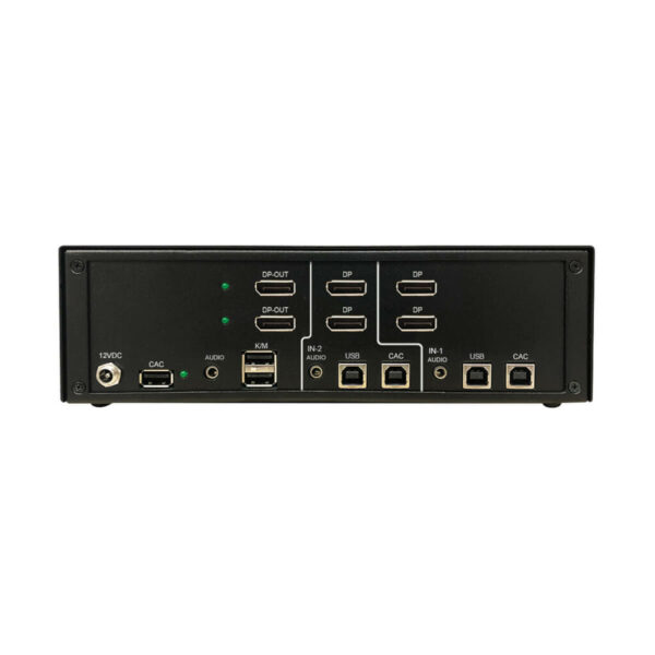 Secure KVM Switch, 2-Port, Dual Head, DisplayPort to DisplayPort, 4K, NIAP PP4.0, Audio, CAC, TAA
