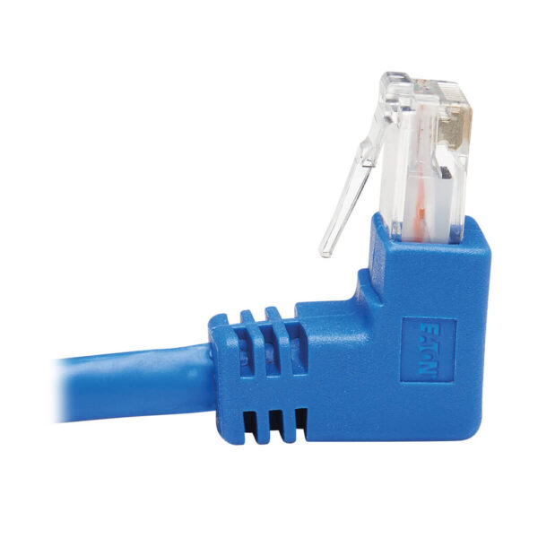 05a951ef97bd9024905d76373ac8d849 Tripp Lite series Down-Angle Cat6 Gigabit Molded UTP Ethernet Cable (RJ45 Right-Angle Down M to RJ45 M), Blue, 15 ft. (4.57 m)